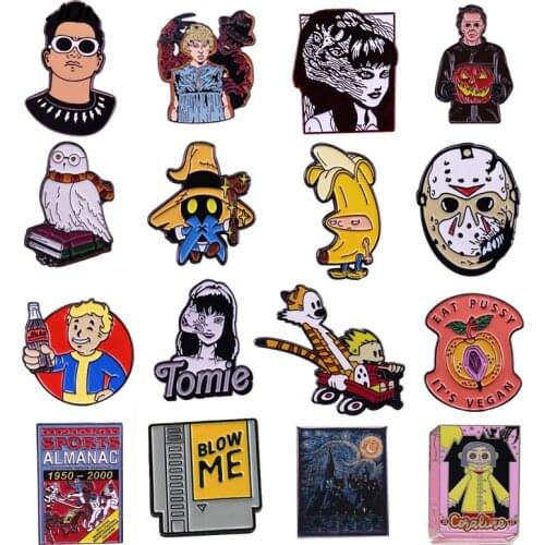 DZ267 Anime Figure Hard Enamel Pin Brooches Badge Women Men Lapel Collar Game Movie Jewelry Gifts1