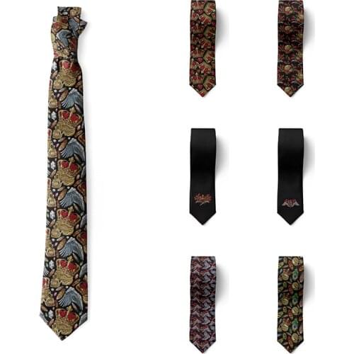 New Fashion Mens Tie Skull Design Luxury 8cm Wide Polyester Slim Fit Suit Shirt Accessories Casual Neckties For Wedding Party