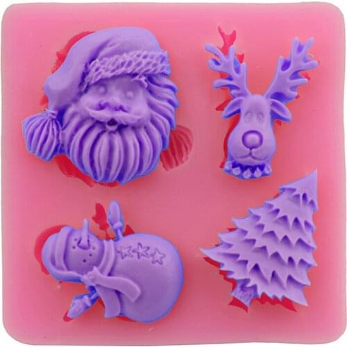 Santa Claus Snow or Socks Cake Tools Silicone Resin Molds DIY Kitchen Baking Accessories Cake Decorating Tools