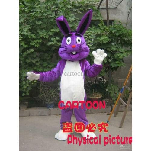 Purple Rabbit Mascot Costume Cosplay Fursuit Party Game Dress Up Suit Mall Advertising Festival Celebration Performance Costume
