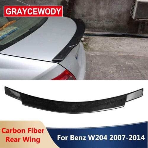 Modify to C74 Style Real Carbon Fiber Rear Spoiler Trunk Lip Wing For Benz C Class W204 C180 C200 C260 C300 C63 Sedan 2007-2014