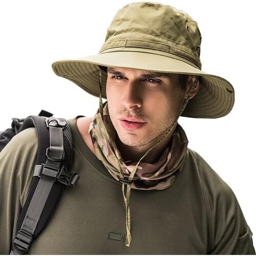 Men\\\s Outdoors UV Protection Fishings Cap Summer Fishing Hat Man Women Wide Breathable Mesh Beach Hats Sun