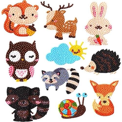 Easy Diamond Painting Kits for Kids 5D DIY Diamond Kits Paint by Numbers Handmade Sticker Arts and Crafts for Children