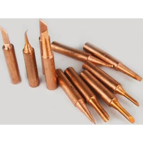 Pure Copper 900M-T Soldering Iron Tip Lead-free Solder Tips 900M-T-0.8D 1.2D 3.2D I SK SI 2C 4C Welding Head BGA Soldering Tools