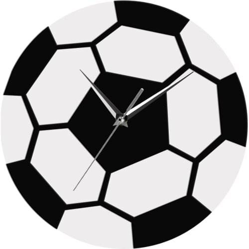 1Piece 3D Football Wall Clock Sport Modern Clock Soccer Acrylic Wall Decor Decorative Wall Clock Gift For Play Football Lover