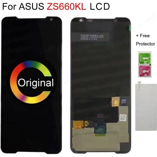 Original 6.59" AMOLED For ASUS ROG Phone 2 Phone2 Phone II LCD Display Touch Screen With Frame For ASUS ZS660KL I001DA lcd frame