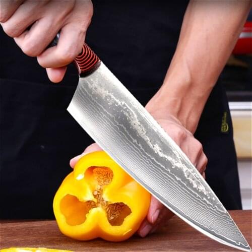 8-inch Damascus steel sharp kitchen knife slicer butcher knife boning knife 67G10 steel core 59HRC chef knife meat cutter
