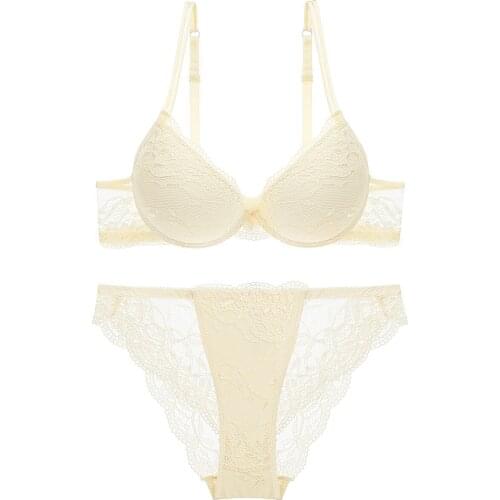 Everyday Women Sexy Lace Underwear Push Up Bra Set Comfortable Breathable Bra Panty Sets 3/4 Cup Bra Lingerie Sets