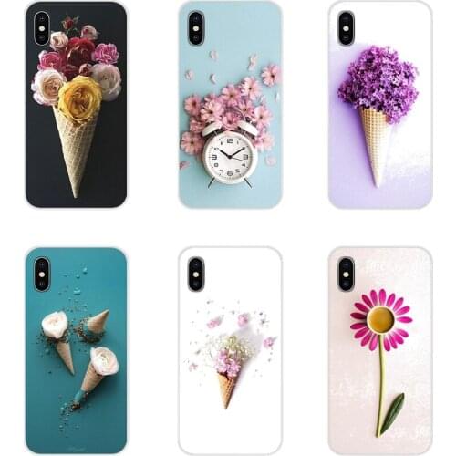 For Samsung A10 A30 A40 A50 A60 A70 Galaxy S2 Note 2 3 Grand Core Prime TPU Transparent Skin Cover candy colors ice cream Flower