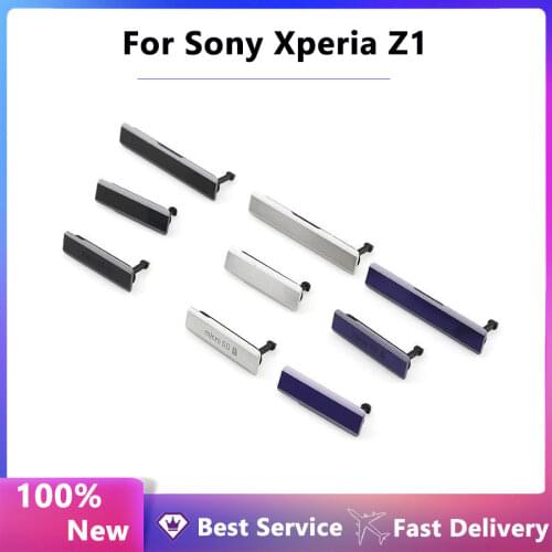 New Micro SD USB Charging Port Slot DustProof Cover For Sony Xperia Z1 L39h Honami C6902 C6903 Dust Plug SIM Card Case Bumper