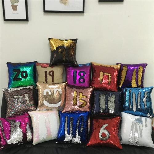 DIY Mermaid Sequin Cushion Cover pillow cover Magical Color Changing Reversible Home Decor Car Sofa PillowCase 40X40cm BZ-005