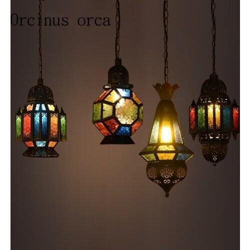 Mediterranean industrial retro Morocco Iron Chandelier European style personalized creative coffee shop Chandelier free shipping