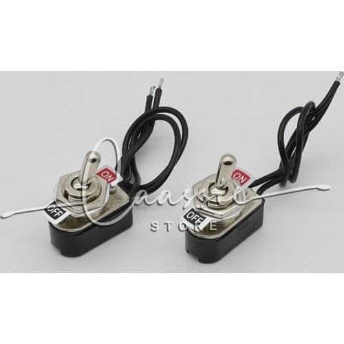 2PCS AC 250V 6A On/Off Prewired Standard Toggle Switch With Wire Cable KNS-1 SPST Contacts Switch Electrical Equipment