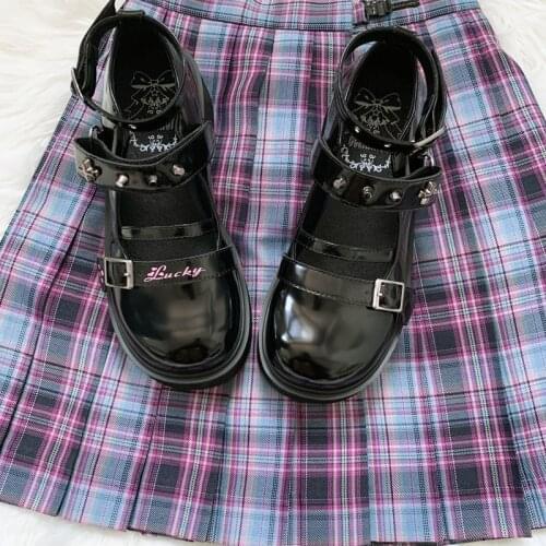 Lolita shoes sweet princess daily japanese dark jk uniform plus velvet platform girls lolita shoes punk goth cosplay cos