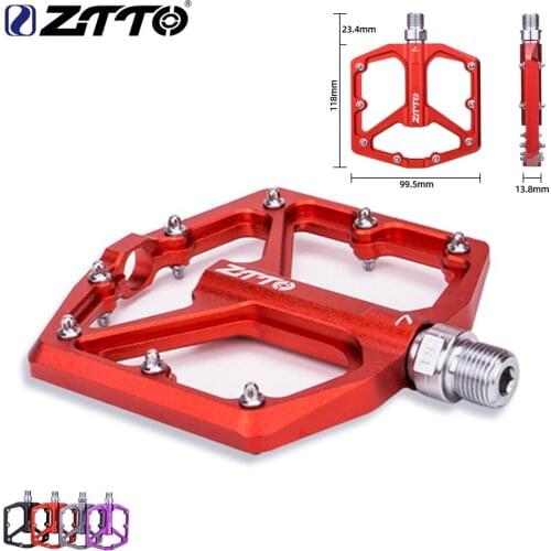 ZTTO MTB Bike Pedal Ultralight CNC Aluminum Alloy Pedal Flat AM Enduro Bicycle Smooth Bearings 9/16 Thread Large Area For Gravel