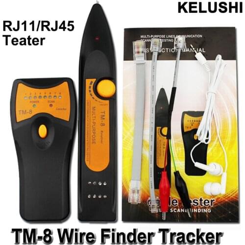 KELUSHI TM-8 Cat5 Cat5E Cat6 Cat6E RJ45 LAN Network Cable Tester Diagnose Tone Detector RJ11 Telephone Wire Tracker Line Finder