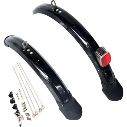 2PCS Front Rear Folding Bike Mudguard fender 16 inch Cycling Bike Mud Guard MTB Bicycle Wings With Rear Light Bike Accessories