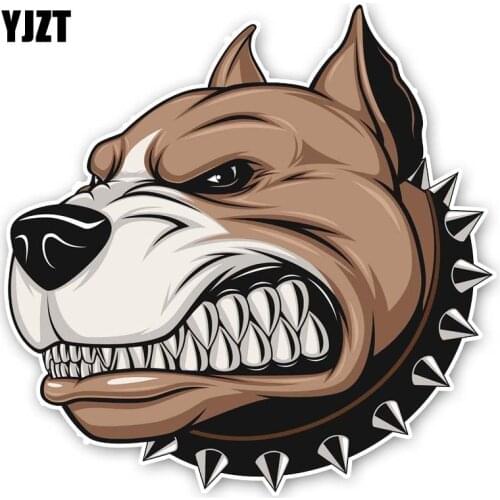 YJZT 11.4CM*14.7CM A Cruel And Ferocious Dog Fashion Car Sticker PVC Decal 12-300194