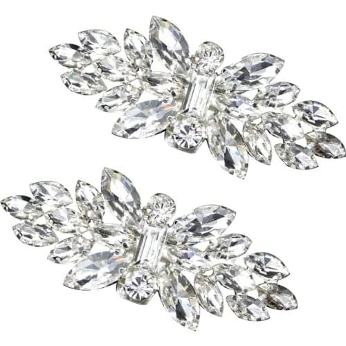2pcs Shoe Clip Wedding Shoes High Heel Women Bride Decoration Rhinestone Shiny Decorative Clips Charm Buckle 62KE