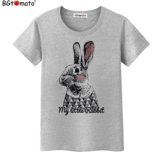 BGtomato My little rabbit T-shirts women brand new good quality soft casual shirts Cheap sale cool tops women tees