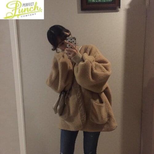 Wool Cotton Jacket Lamb Women New Fashion Winter Clothes Vintage Korean Warm Woman Parkas Abrigos Mujer Invierno 2021 LXR1177