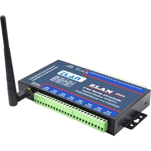 Zlan6844 Rs485 Wifi Ethernet Rj45 8channel Di Ai Do Rs485 Modbus I/o Module Rtu Data Collector Remote Controller Board Module