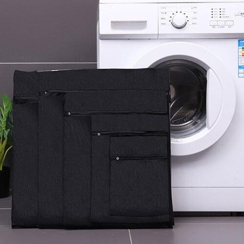 1PC Clothes Washing Laundry Bag Zipper Polyester Mesh Net Bag Dirty Storage Clothing For Washing Machine X7B0