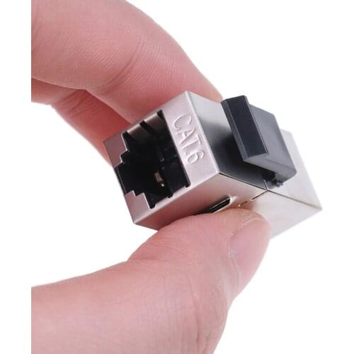 1pc Zinc Alloy RJ45 Cat6 Shielded Modular Coupler Module Jack Connector Ethernet LAN Network Cable Extender Adapter
