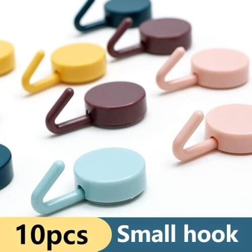 10 PCS Universal Small Hook Strong Adhesive Punch-Free Keys Holder Wall Hanging Seamless Sticky Hooks Rack Household Hanger