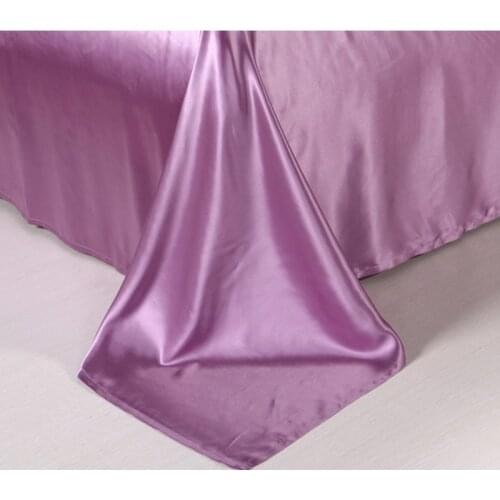 100% Mulberry Silk 19 mm Seamless Ivory Gray Pink Purple Champagne Colors King Queen 250x270 cm Flat sheet Customize MS06