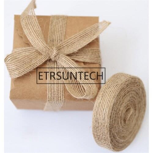 100pcs Burlap Flat Cords Ribbon Vintage Rustic Rope Party Decoration Christmas Wedding Halloween Party Gift Ribbons