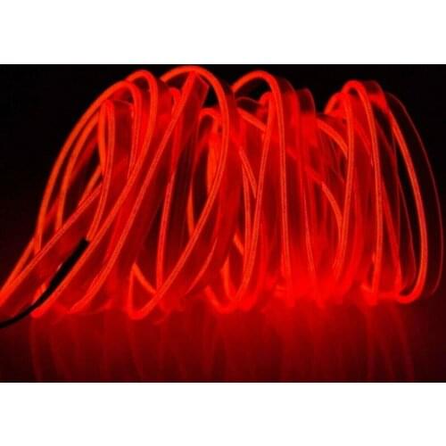 2M LED Red Car Interior Decor Atmosphere Wire Strip Light Flexible Neon Light With Cigarette Lighter Plug Accessories