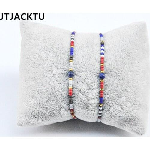 2mm japan seed beads sodalite nylon bracelet set for woman