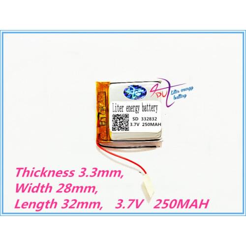 332832 3.7V 250MAH lithium polymer battery GPS Driving recorder MP3 MP4 MP5 Tablet PC battery