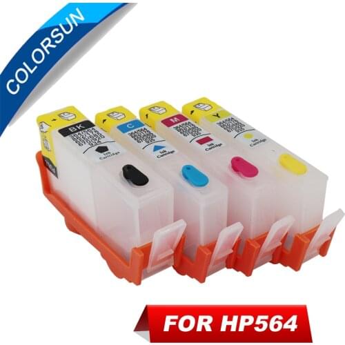 4PCS for HP564 Refillable Ink Cartridge for HP 564 PhotosmartPlus B209a B210a Deskjet 3522 3526 Photosmart 5510 5511 5514 B109a