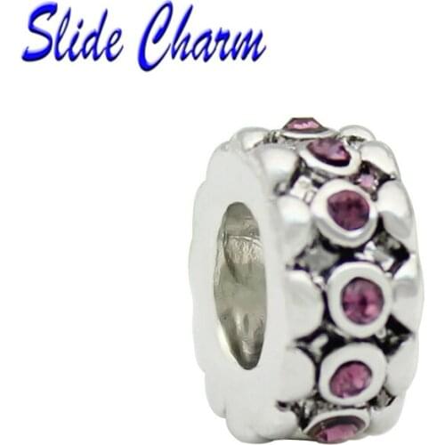 5mm Straight Hole Fashion Jewelry DIY Bead Charm Purple Round Rhinestones Beautiful Beads Necklace for each brand of bracelets