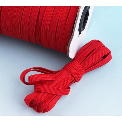 6mm(1/4")Red Elastic cord 10m Flat Stretch Cord Spool Baby Yellow Elastic Bands Sewing Elastic rope for Knitting DIY Accessories