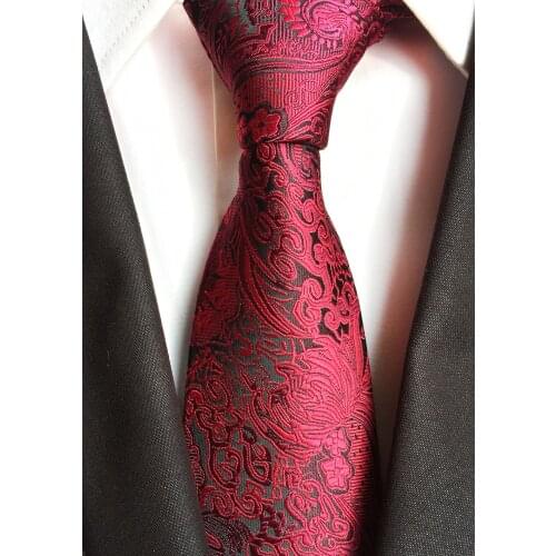 8cm Embroidered Mens Woven Tie Classic Floral Necktie for Gentlemen Accessories