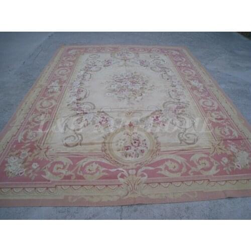 Free shipping 9'x12' French Aubusson woolen rug, French Aubusson Carpet for Home Decoration, 2015 New Design