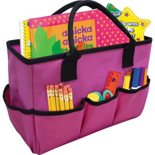 Large Teacher Tote Bags with Handle Portable Storage Organizer Caddy Tote with Pockets for Classroom