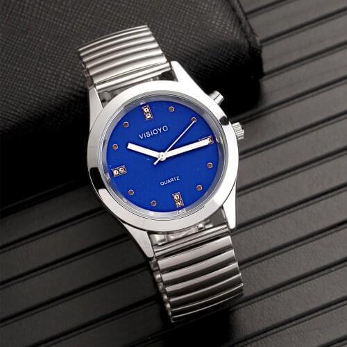 English Talking Watch with Alarm, Talking Date and Time, Blue Dial TESBL-21A
