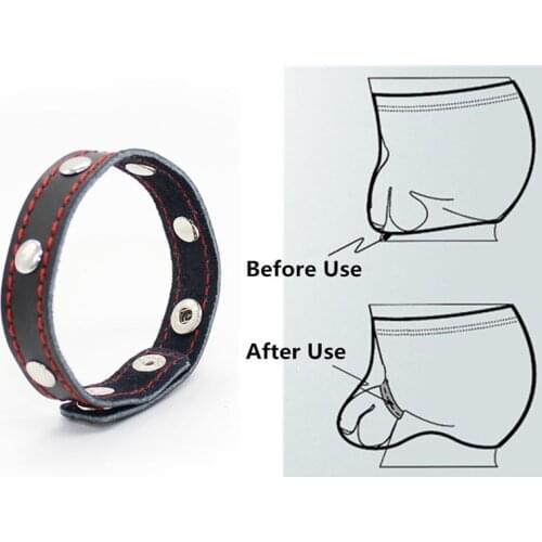 Erotic Penis Attachment Leather Cock Ring Penis Bondage Chastity Belts Delayed Ejaculation Penis Rings 18+ Sex Toys for Men Gay