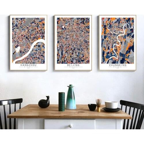 Custom color line city map Beijing Moscow Paris London New York Print Wall Art Canvas Painting Poster Living Room Home Decor