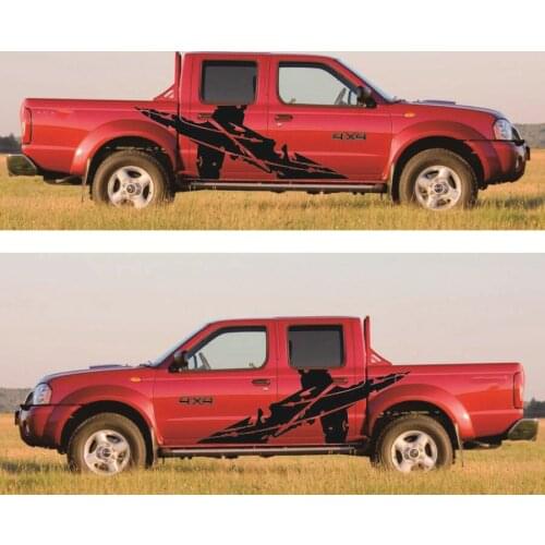 2PCS Black Graphics Vinyl Decal Truck Decal Auto Styling Decoration Accessories For Pickup Ford 4x4 Off Road