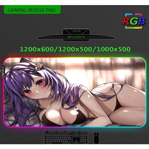Anime Mouse Pad Rgb Cute Large Gamer Keyboard Xxxl Wrist Mousepad 1000x500 Mesa Gaming Gamers Breasts Gloway Otaku Accessories