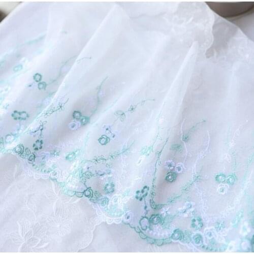 1 Meter Beautiful Delicate Green Lace Ribbon Fabric Embroidered Lace Trim for Wedding Party Decoration Sewing Bride Accessories