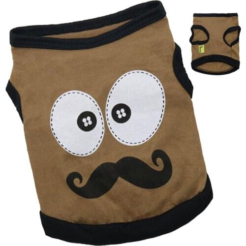 Summer New Fashion Trend Comfortable Bearded Printing Beautiful Soft Vest T-shirt Short-sleeved Shirt Puppy Dog Clothes