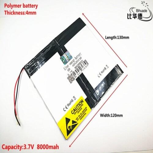 Liter energy battery Good Qulity 3.7V,8000mAH 40120130 Polymer lithium ion / Li-ion battery for tablet pc BANK,GPS,mp3,mp4