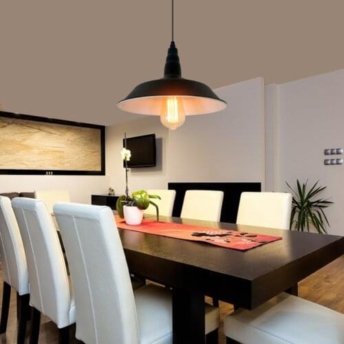 Metal Ceiling Light Lampshade E27 Light Bulb Base EU/US Plug Home Bar Restaurant Chandelier Decorative Pendant Lamp without Bulb