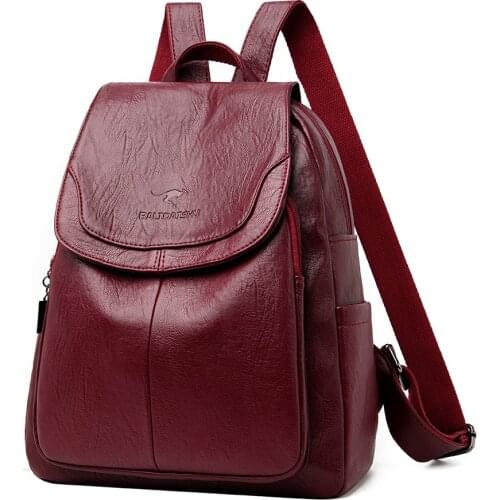 Multifunctional Luxury Designer School Bag PU Leather Casual Backpack High Quality Female Backpack School Bag Travel Backpack